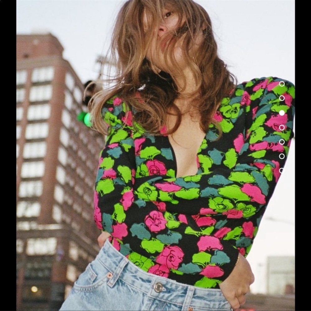 Zara Floral Bodysuit NWT